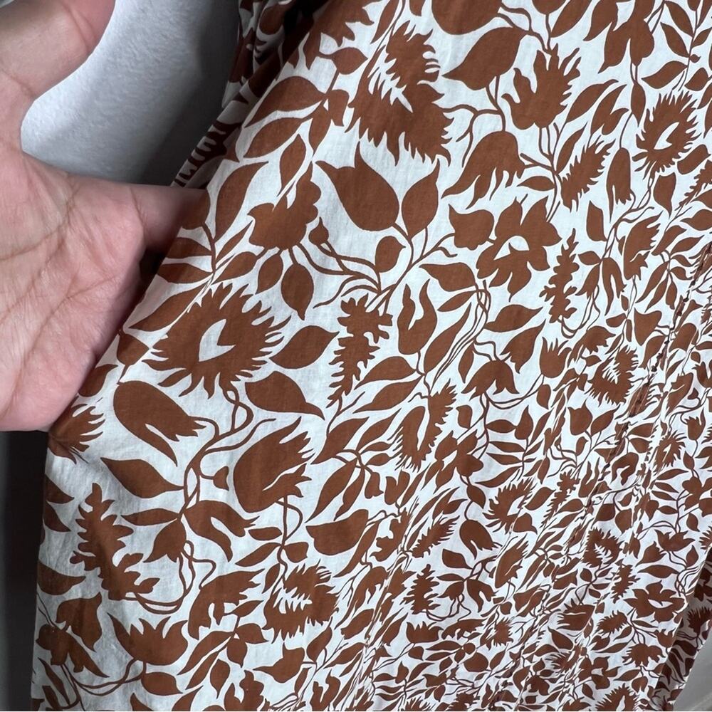 The Great. Whip Stitched Willow Midi Dress in Brown Blossom Floral Sz S (1) - Picture 7 of 9